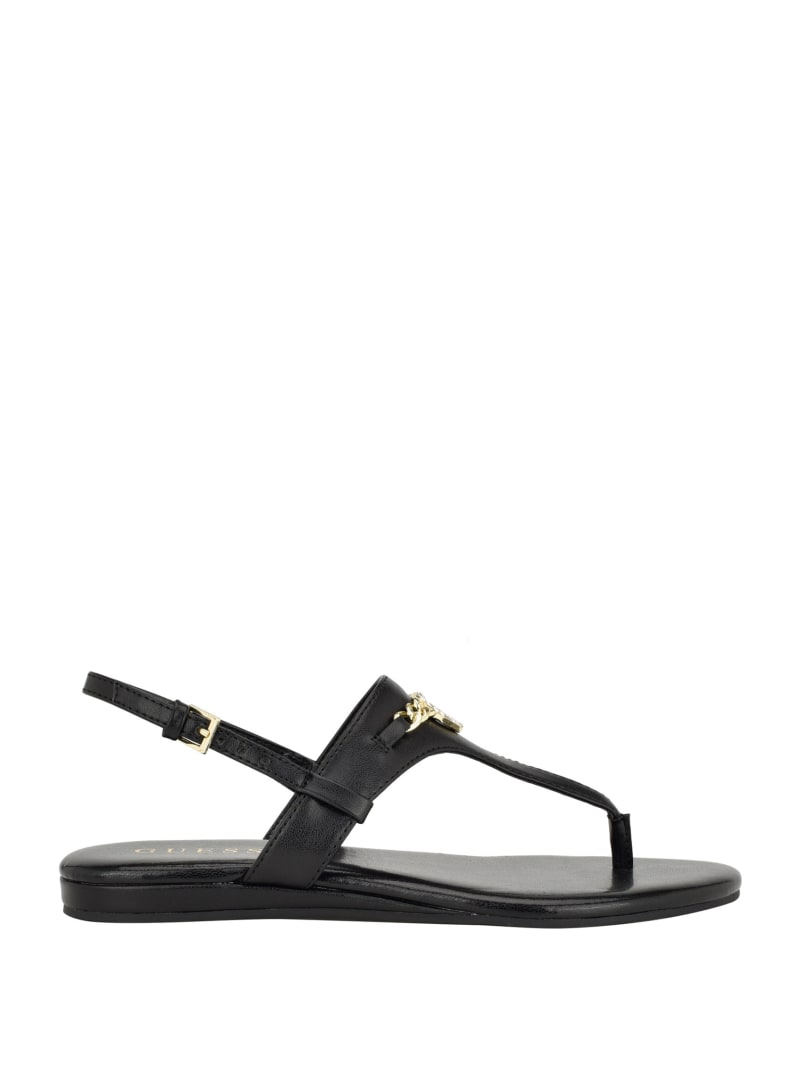 Jamya Heart Charm T-Strap Sandals | GUESS Factory
