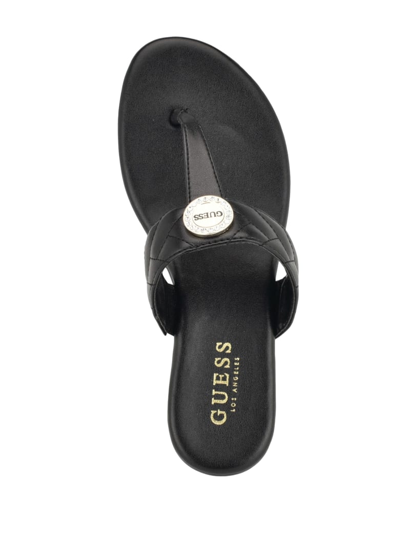 Janeann Quilted T-Strap Sandals | GUESS Factory Ca