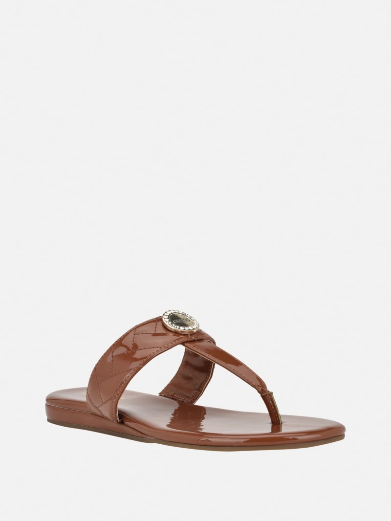 Janeann Quilted T-Strap Sandals