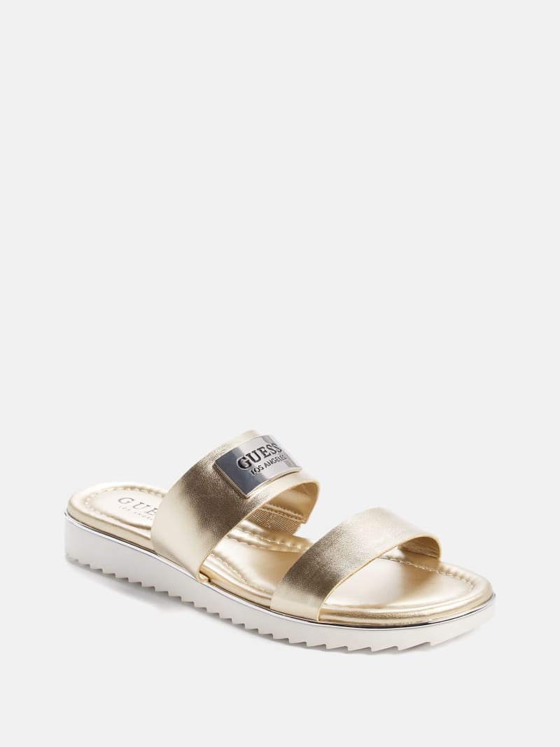 Metallic slide sandals new arrivals