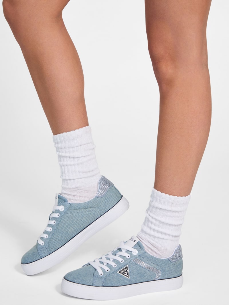 セール! GUESS ゲス ラインストーン ロゴ Denesa スニーカー Guess Denesa Logo Print Platform Sneakers | Dillard's