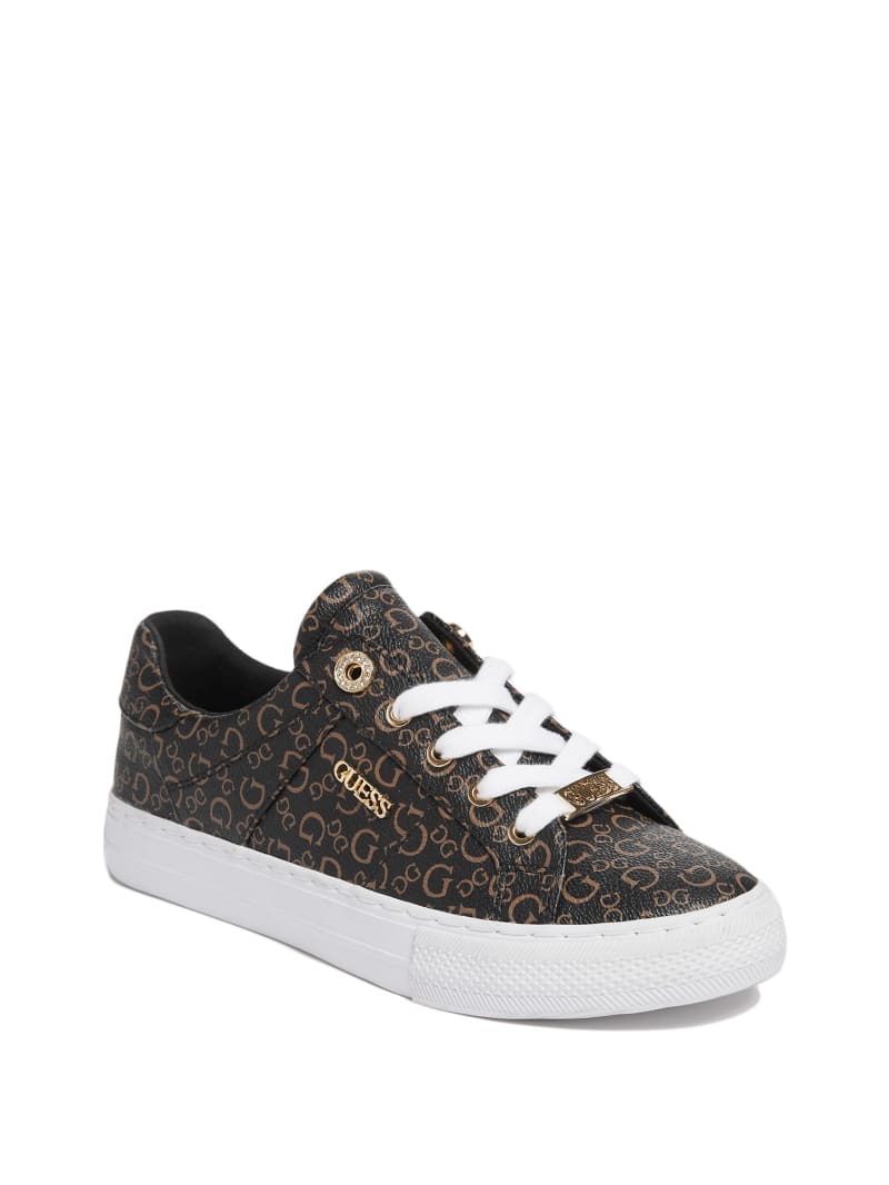 Look At Faux Leather Low-Top Sneakers