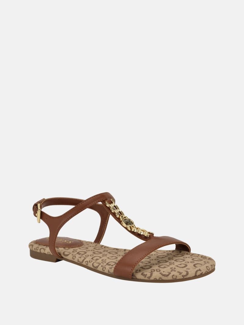 Lookon Logo Chain Strap Sandals | GUESS Factory