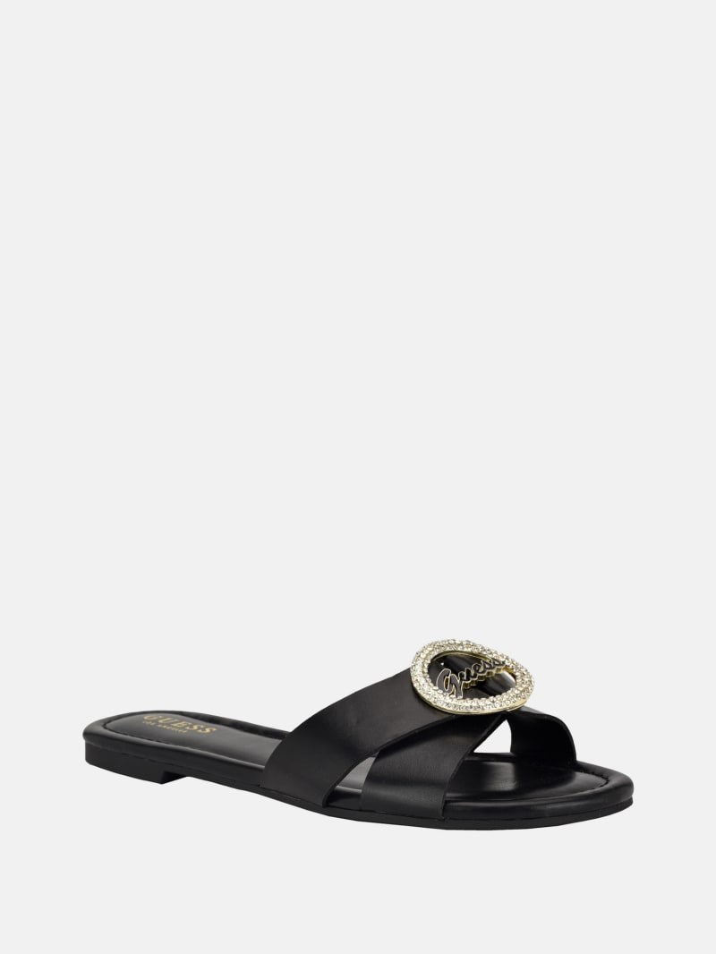 Embellished slide sandals sales