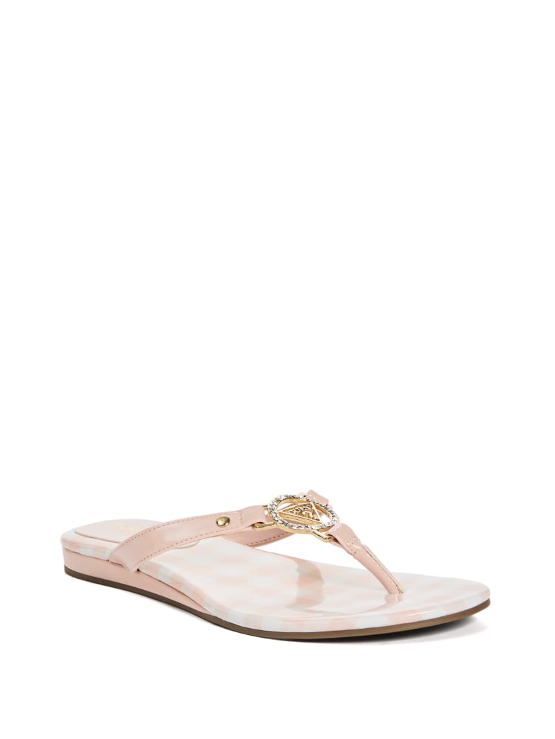 Makena Rhinestone Logo Flip Flops