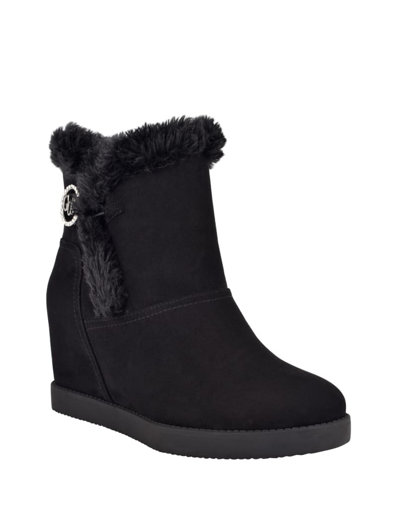 shearling wedge boots
