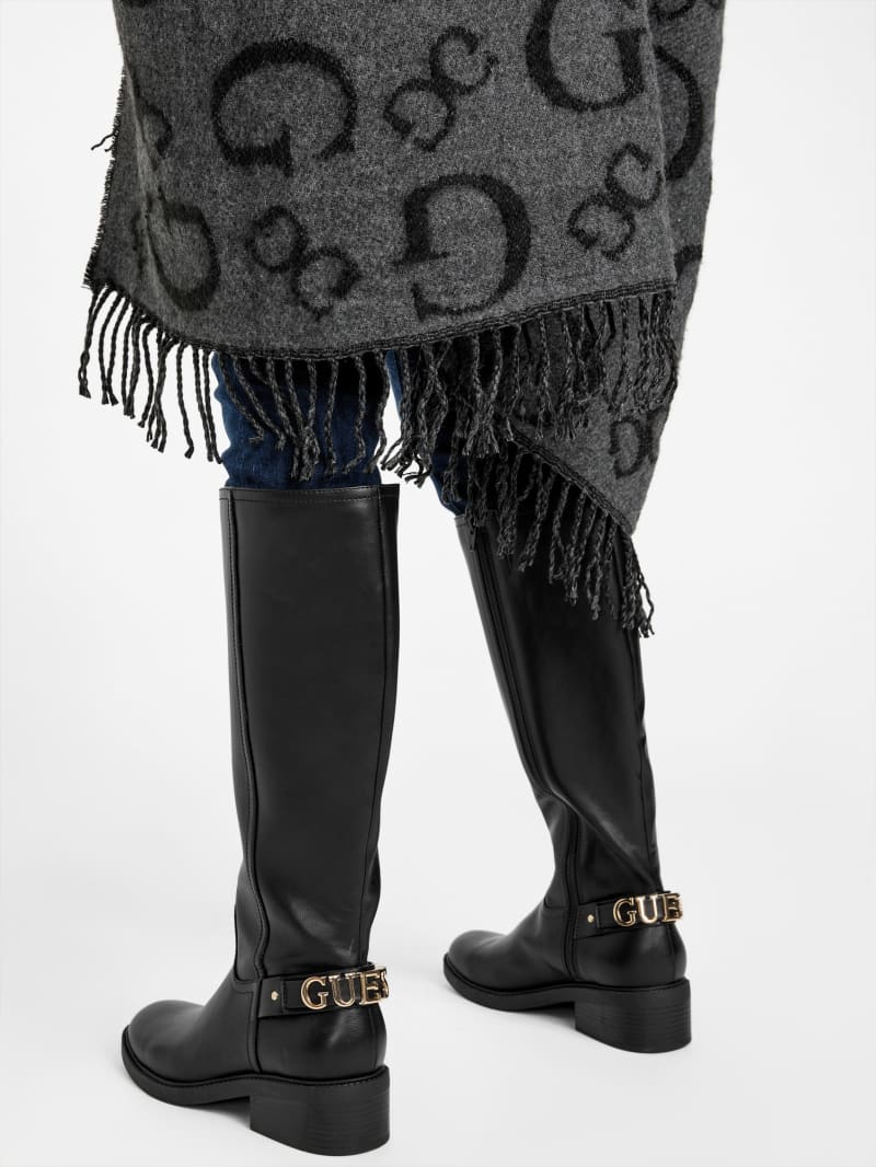 Guess black leather boots online