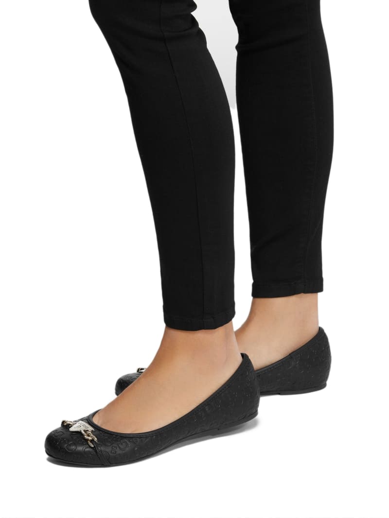 Guess black flats clearance