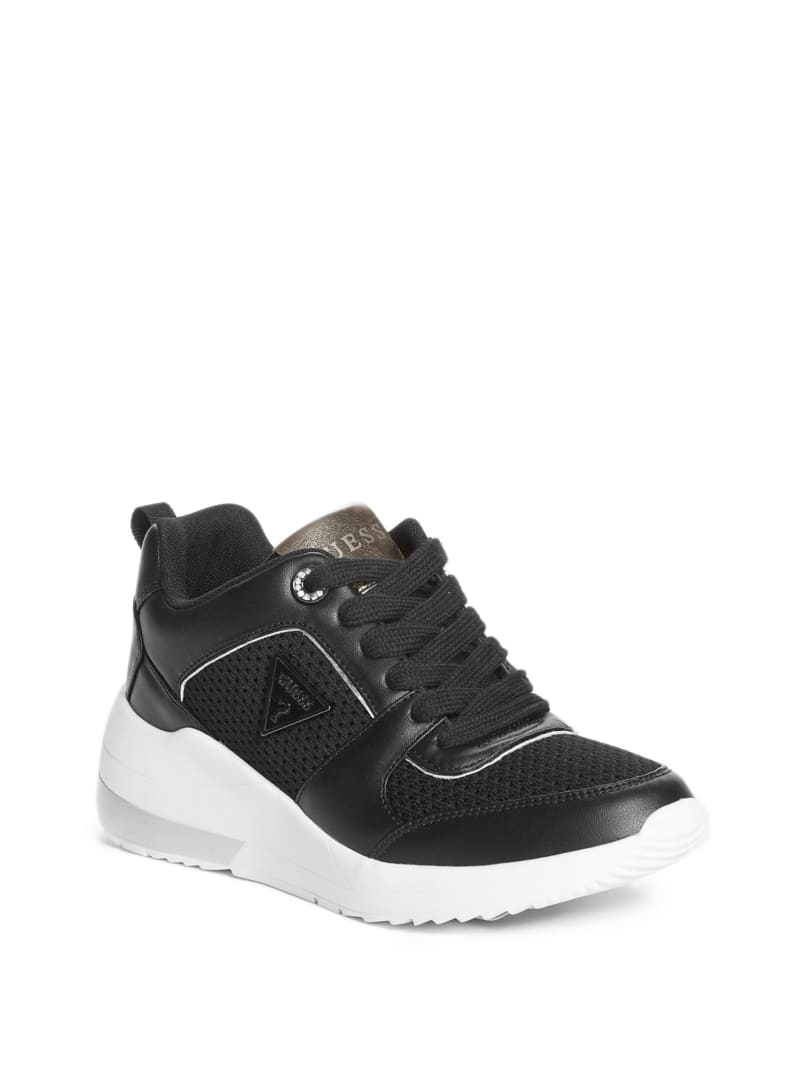 guess wedge sneakers black