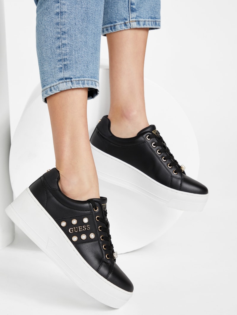 Black sneakers with pearls shop