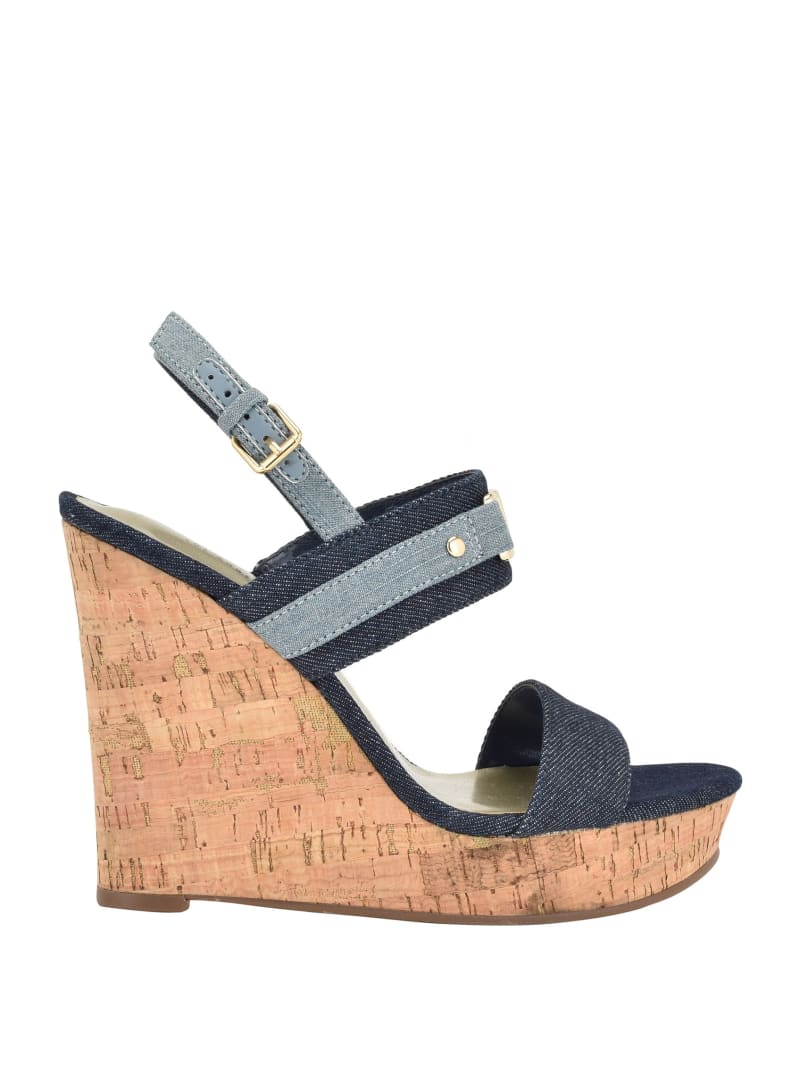 Blue jean wedge heels discount