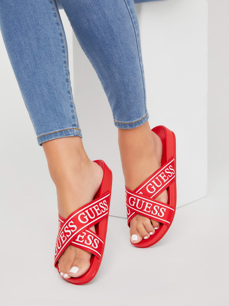 guess logo sandals