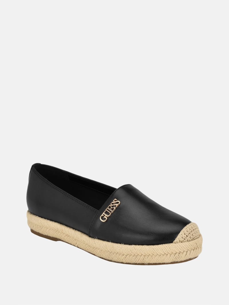Black flat espadrille shoes best sale