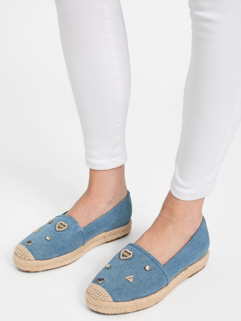 Utmost Denim Charm Espadrille Flats GUESS Factory Ca