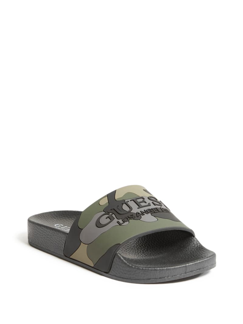 Voke Boy's Camo Pool Slides | GUESS Factory