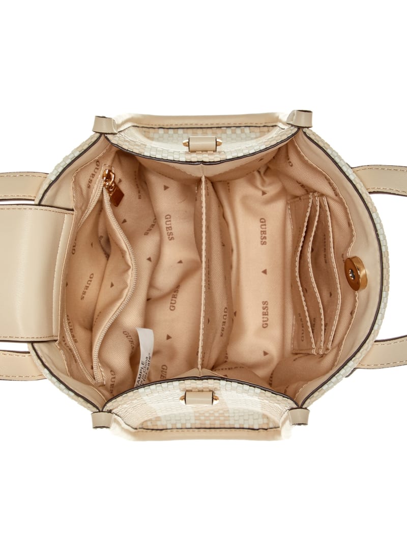 ★TOUT Y EST★ SILVANA herringbone raffia mini tote bag HO1A Silvana Raffia Mini Tote | GUESS