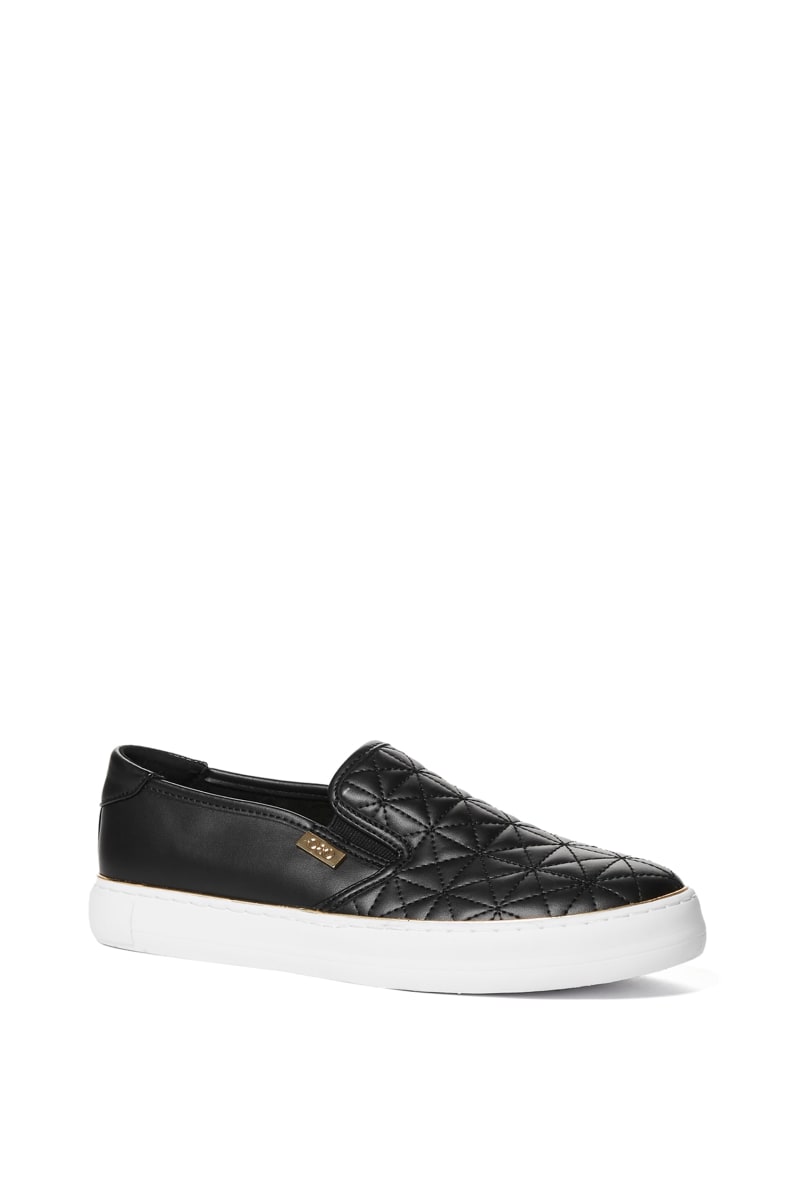 black platform slip on sneakers