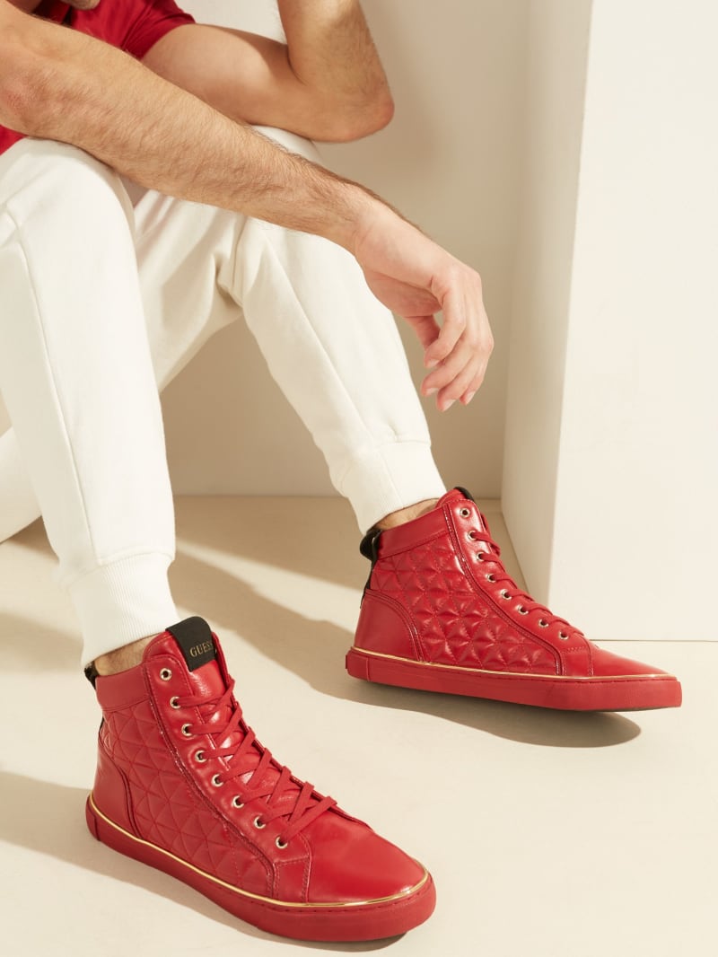 guess red shoes sneakers