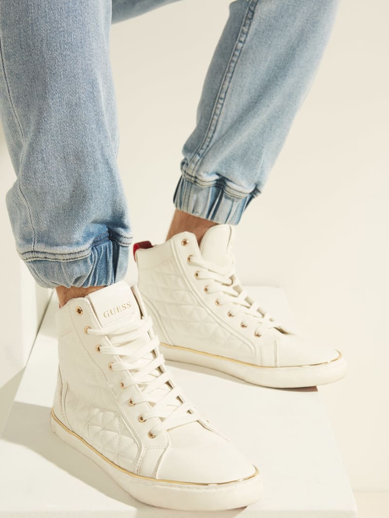 denim high top sneakers