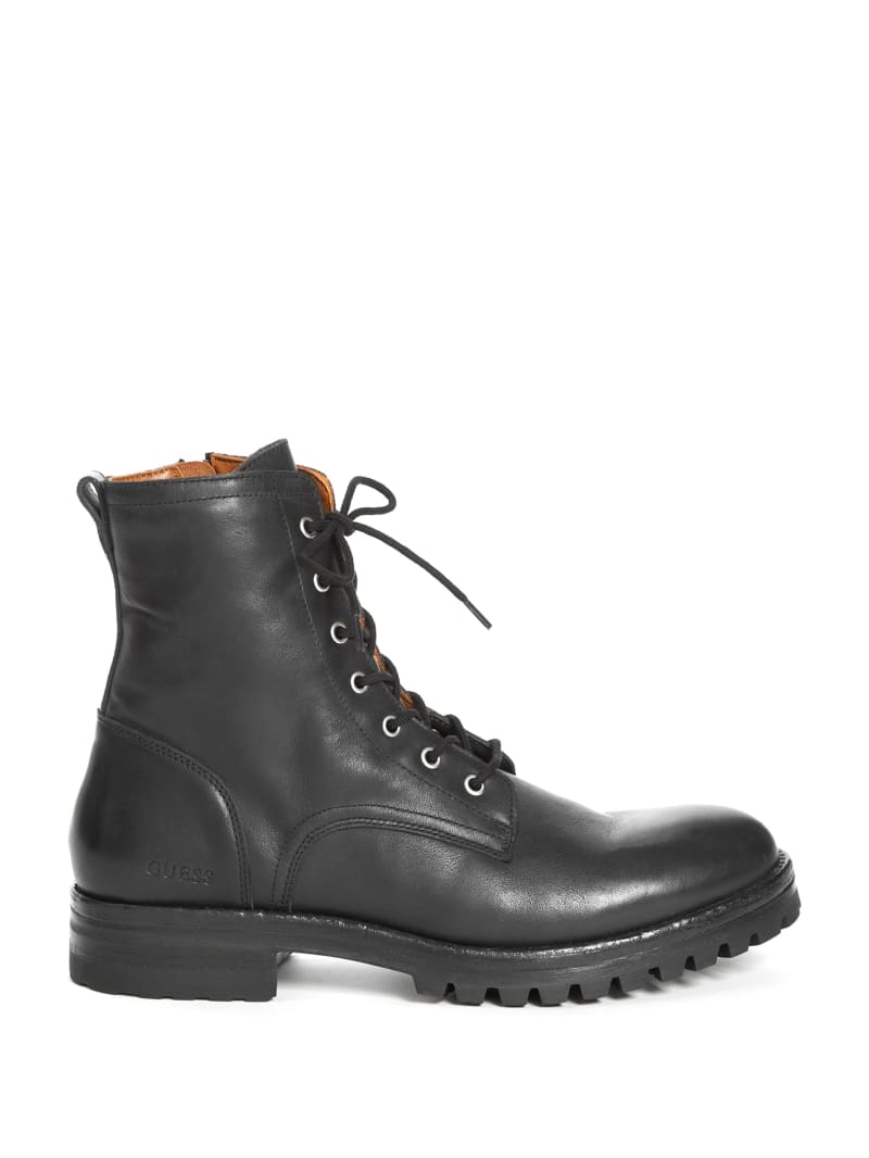 Guess white combat clearance boots