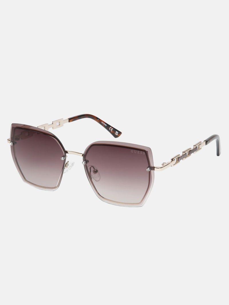 Square Chain-Link Metal Sunglasses | GUESS Factory