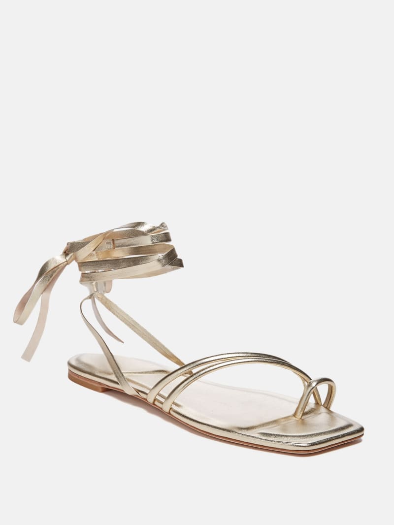 Sarah Metallic Flat Sandal · Guess