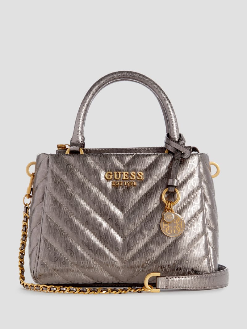 Jania Metallic Quilted Small Girlfriend Satchel