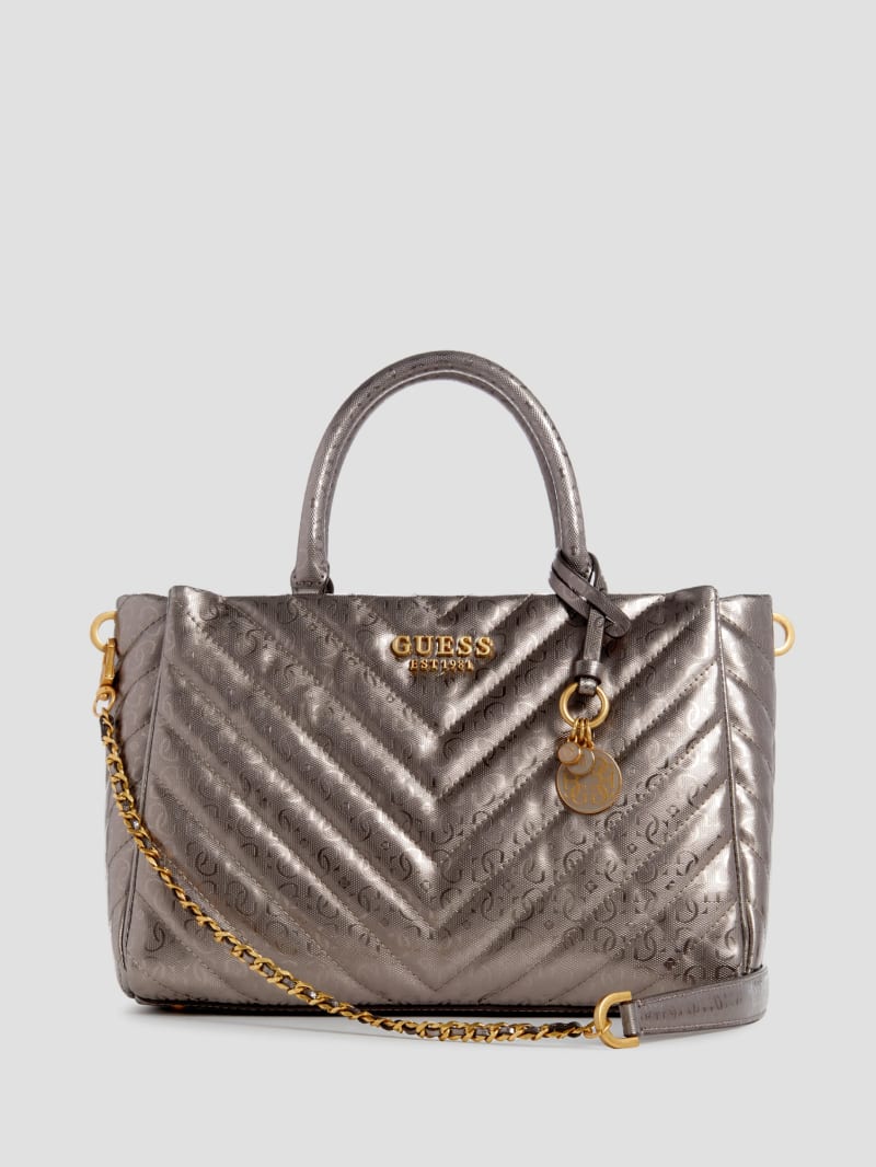 Jania Metallic Quilted Society Satchel
