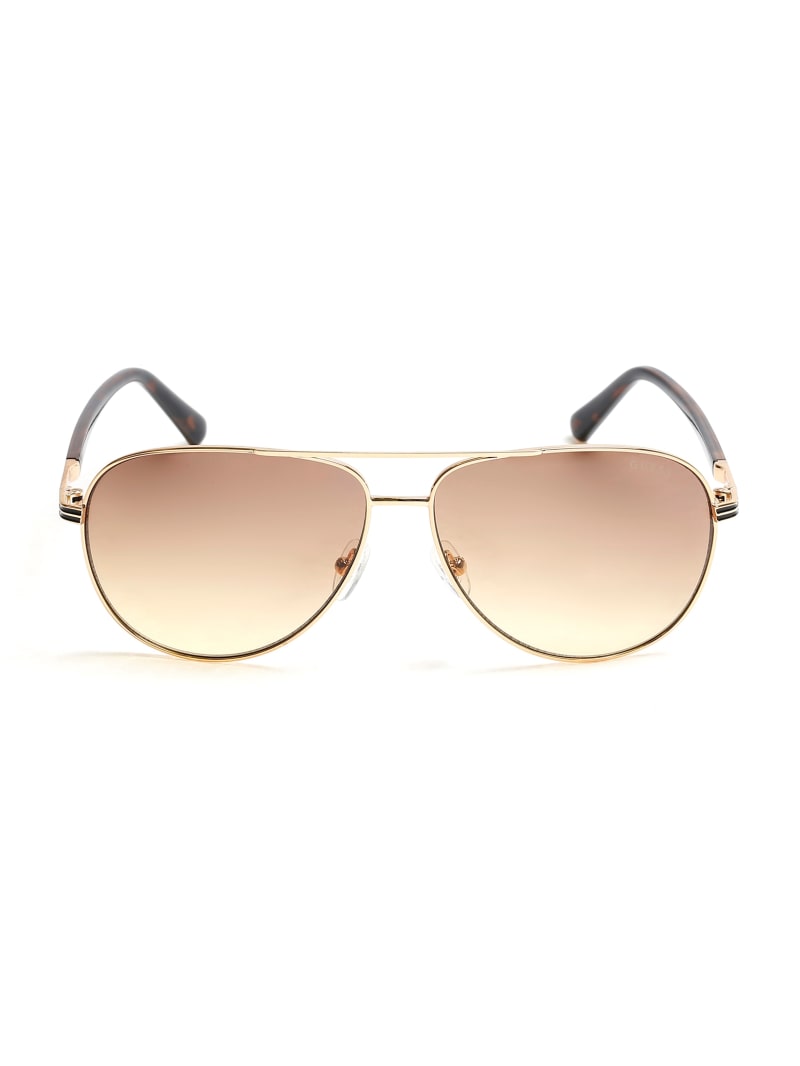 Guess aviator sunglasses gold online