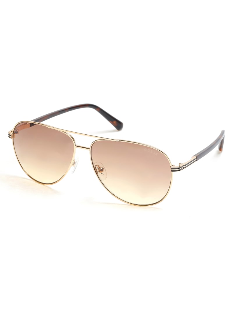 Guess aviator sunglasses gold sale