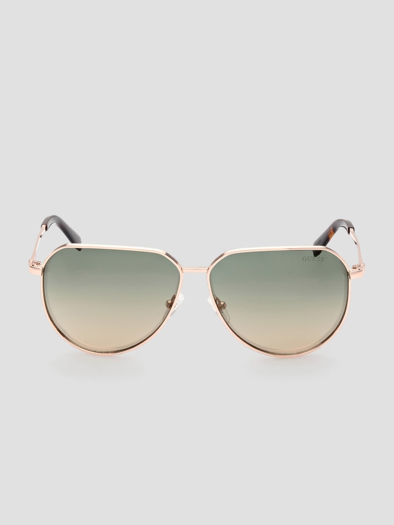 Guess aviator sales sunglasses gold