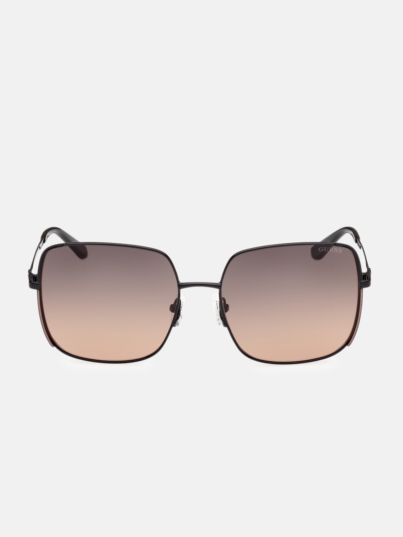 Oversized Square Metal Sunglasses