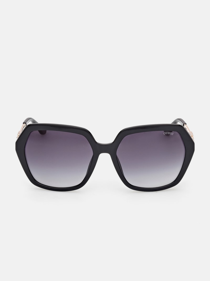 Square-Geometric Plastic Sunglasses