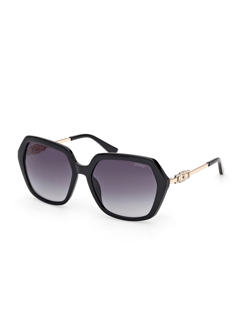 Square-Geometric Plastic Sunglasses