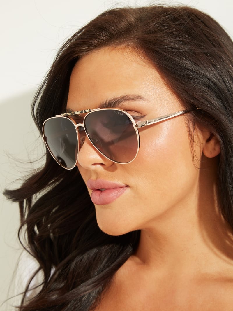 Aviator Logo Sunglasses
