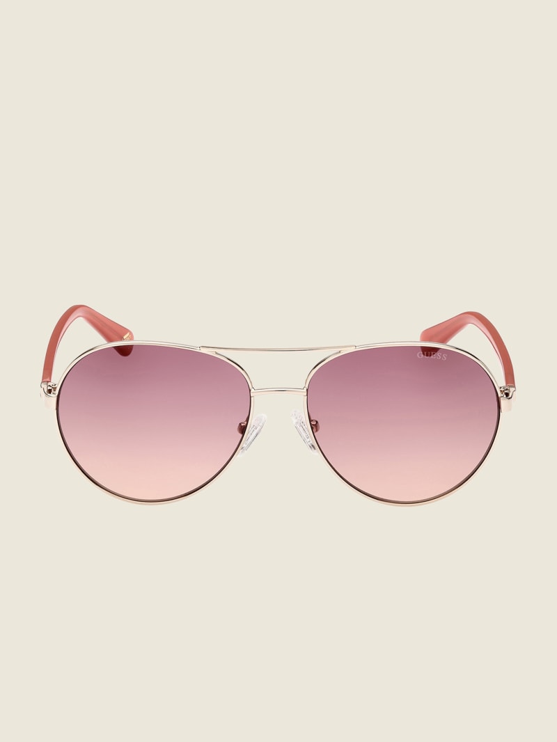 Gold Tone Aviator Sunglasses