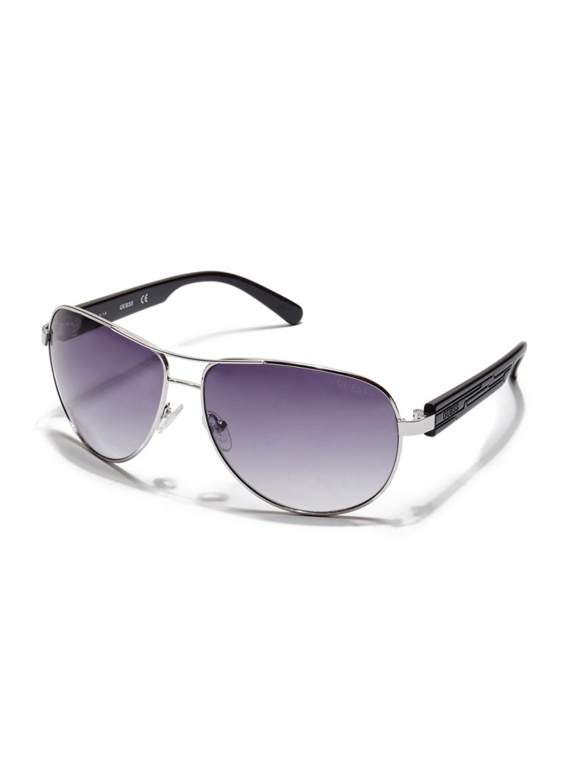 Textured Arm Aviator Sunglasses GUESS Factory Ca