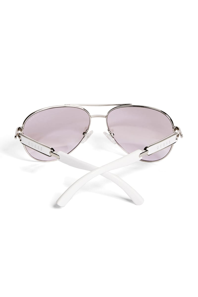 Guess white aviator sunglasses sales