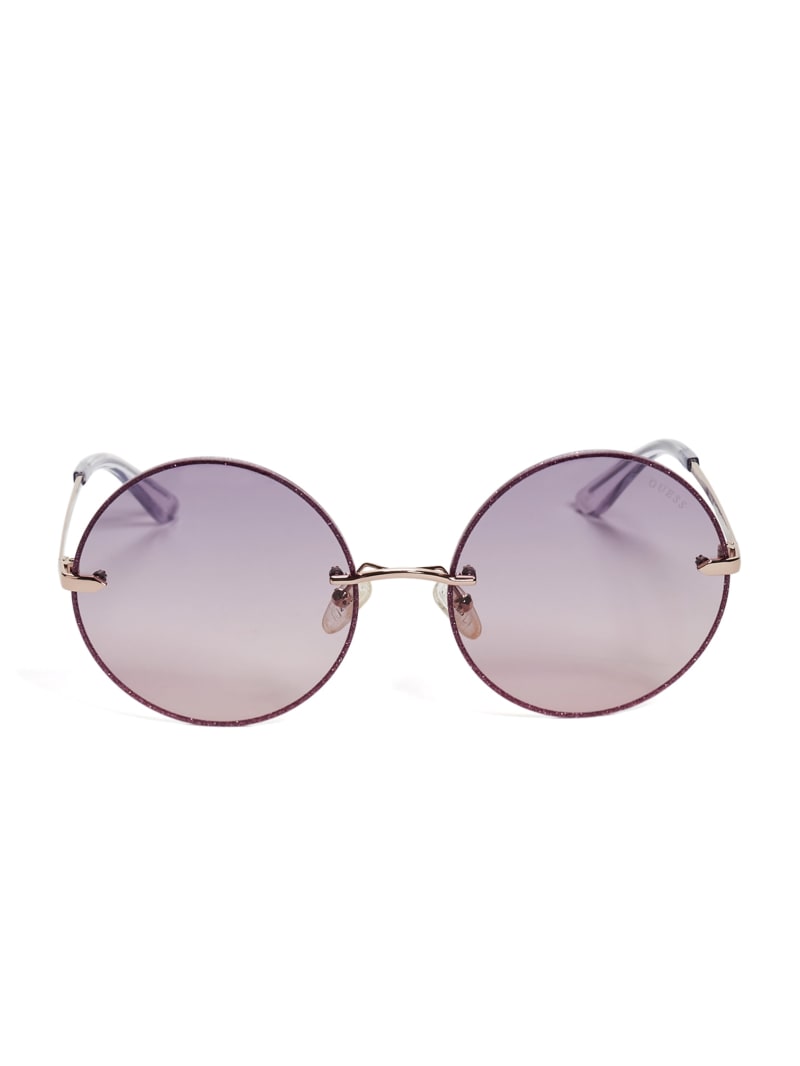 Greyson Glitter Trim Round Sunglasses