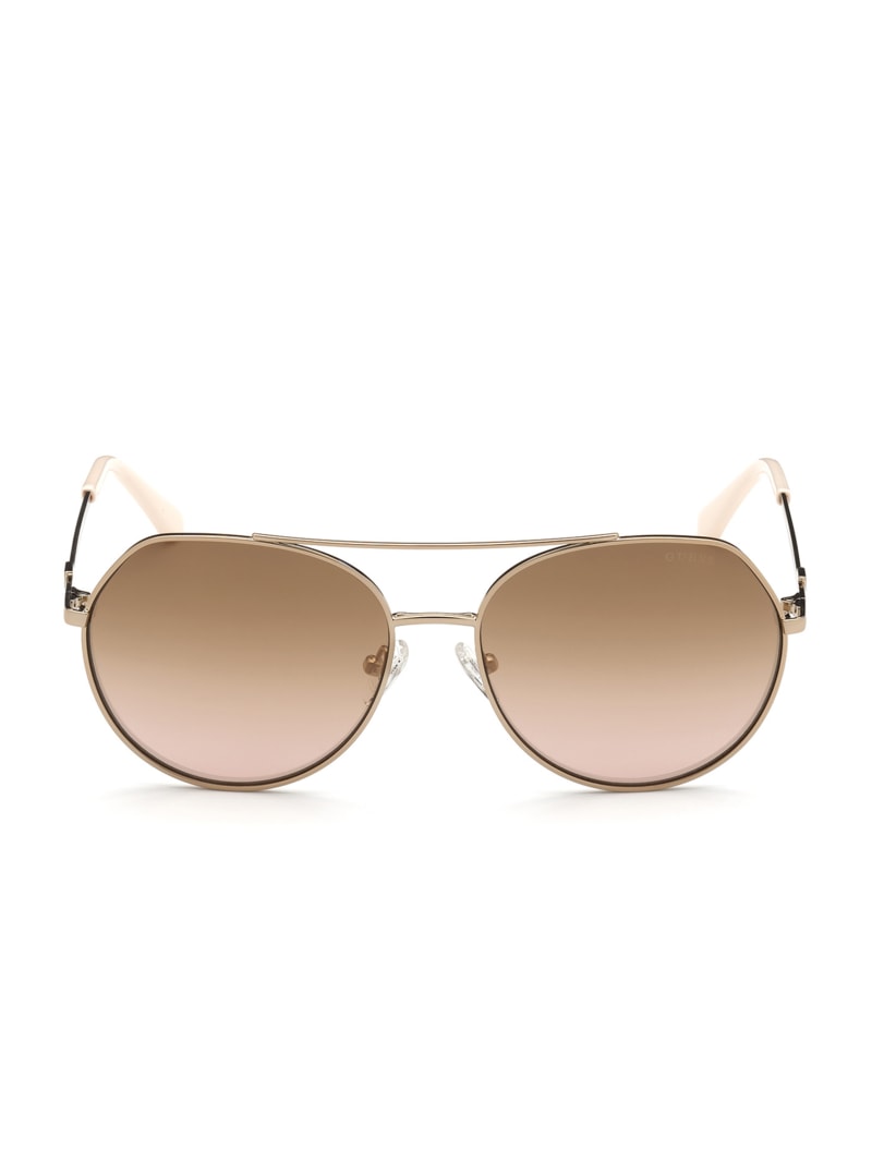 G by GUESS Womens Round Chain Sunglasses 