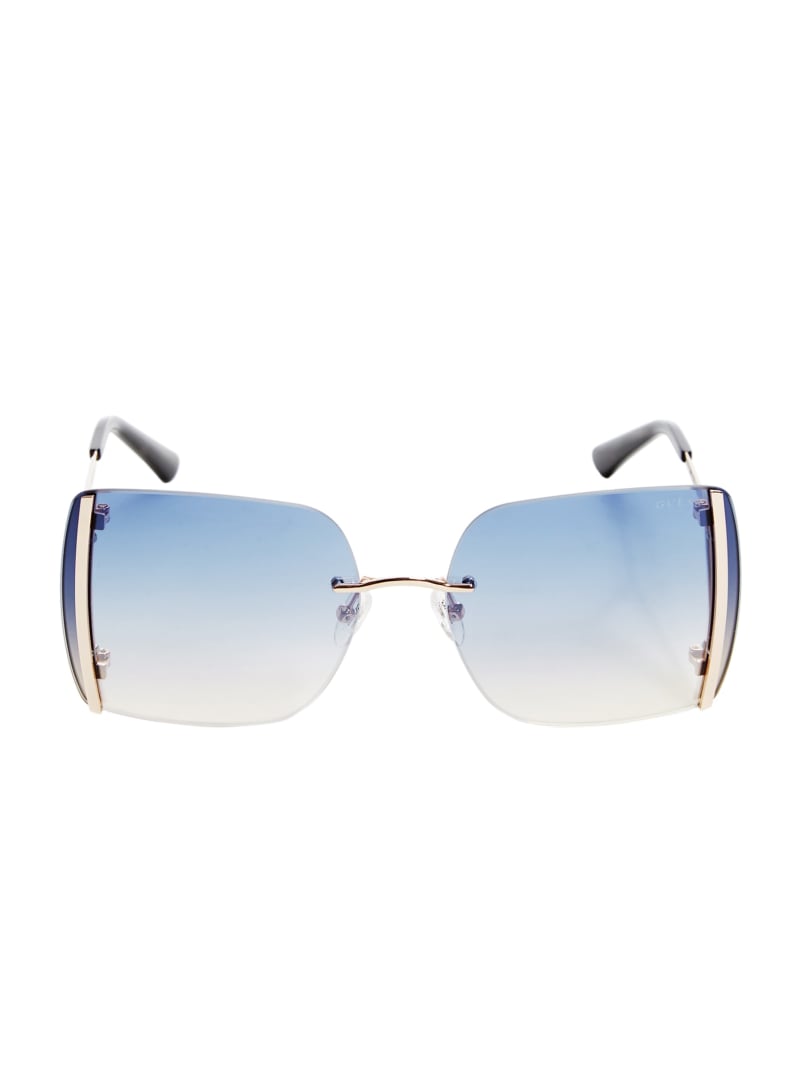 Gold Rimless Square Sunglasses Guess 3879