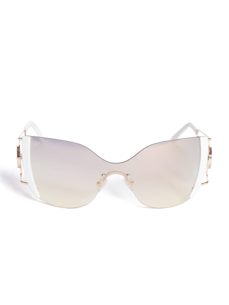 Mirrored Rimless Cateye Sunglasses