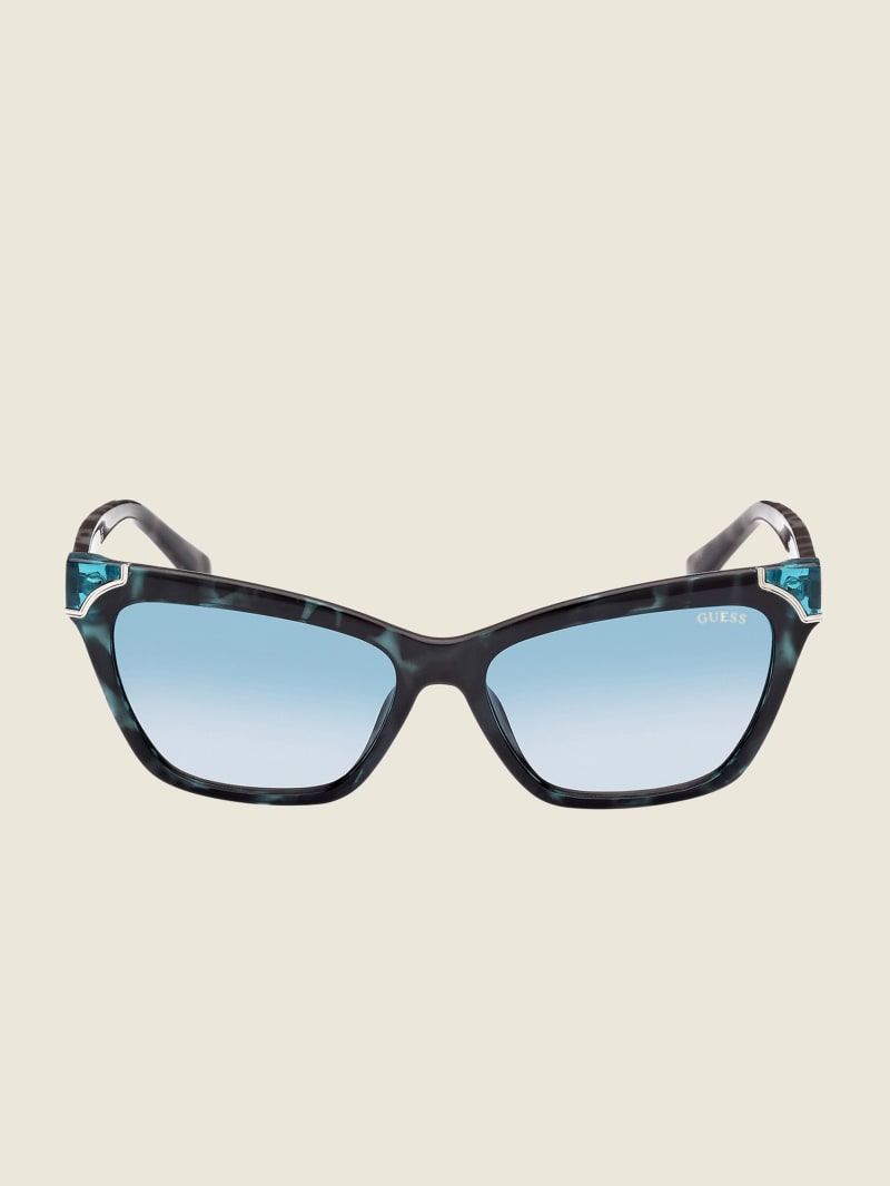 Tortoise Plastic Square Sunglasses