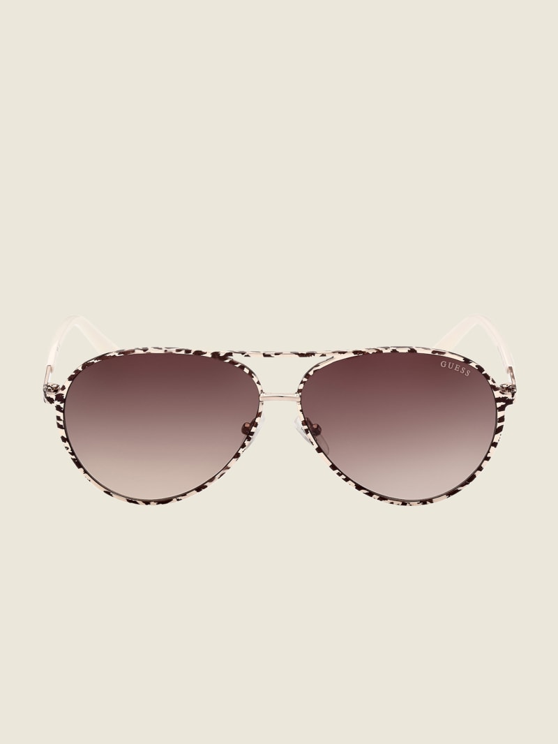 Animal Print Aviator Sunglasses | GUESS Canada