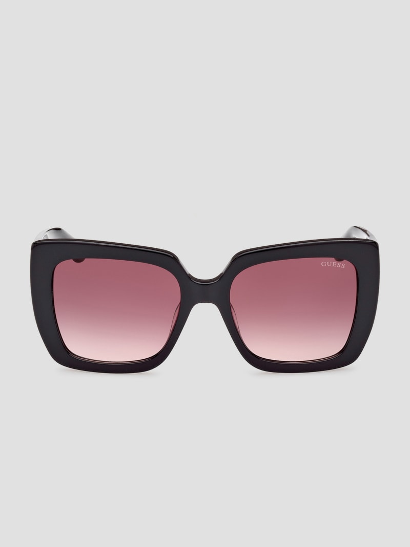 Square Logo Print Plastic Sunglasses