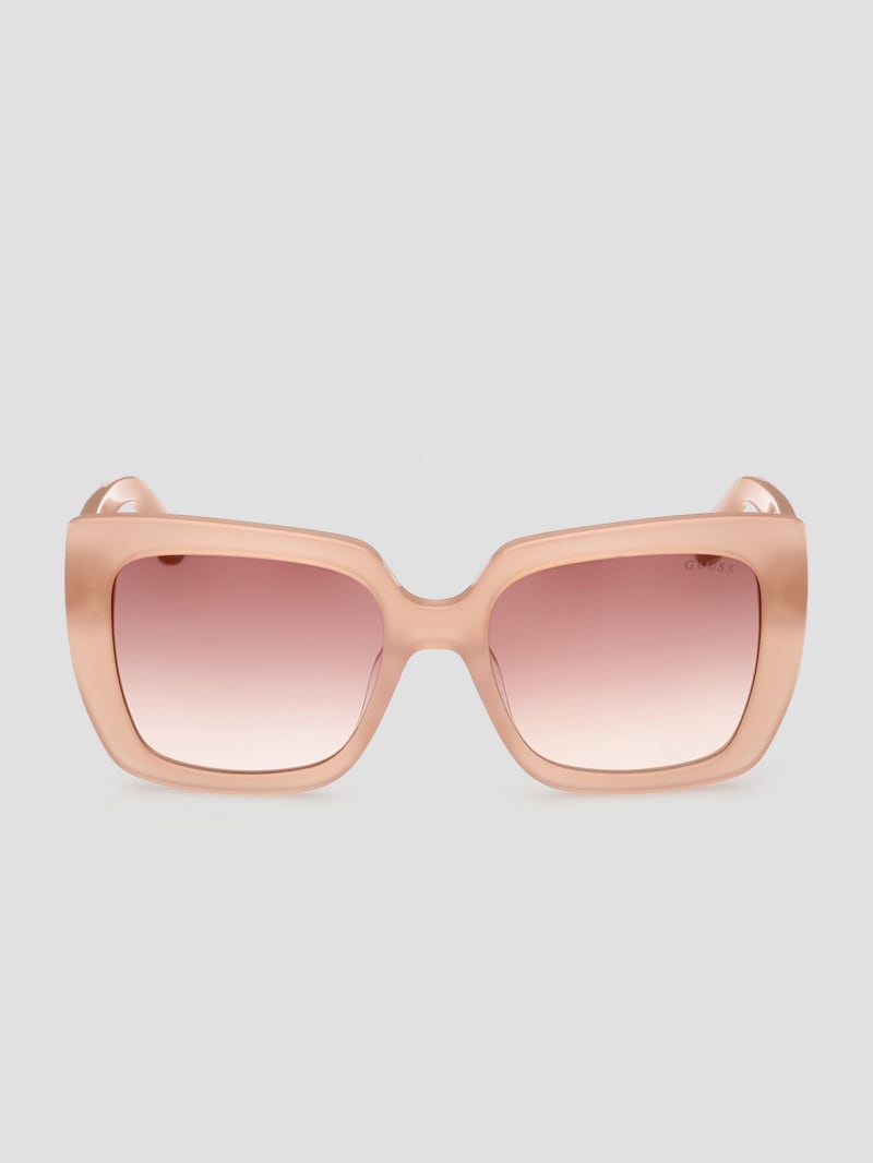 Square Logo Print Plastic Sunglasses