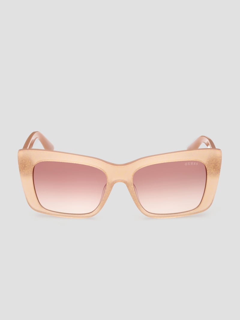 Square Logo Print Plastic Sunglasses