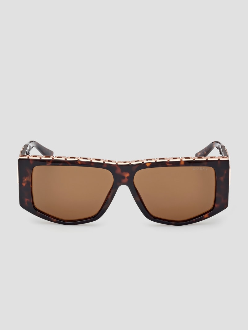 Square G Chain Shield Sunglasses