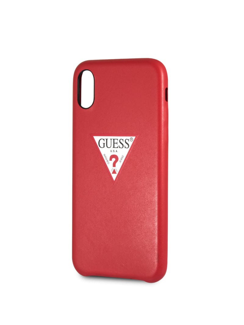 hovedvej Bløde fødder Kor Faux-Leather Logo iPhone X Case | GUESS