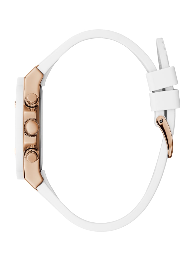 White and gold guess watch new arrivals